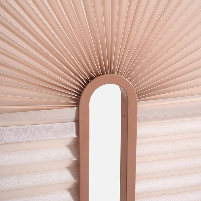 Minima Moralia pleated fabric room divider paravent in rose by Christophe de la Fontaine